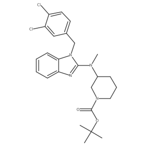 tert-Butyl 3-((1-(3,4-dichlorobenzyl)-1H-benzo[d]imidazol-2-yl)(methyl)amino)piperidine-1-carboxylate结构式