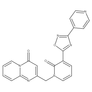 2-{[2-oxo-3-(3-pyridin-4-yl-1,2,4-oxadiazol-5-yl)pyridin-1(2H)-yl]methyl}-4H-pyrido[1,2-a]pyrimidin-4-one结构式