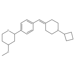 1-Cyclobutyl-4-[[4-(4-methoxyoxan-2-yl)phenyl]methylidene]piperidine结构式
