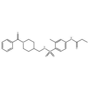 N-(3-methyl-4-(N-((1-nicotinoylpiperidin-4-yl)methyl)sulfamoyl)phenyl)propionamide Structure