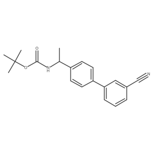 tert-butyl N-{1-[4-(3-cyanophenyl)phenyl]ethyl}carbamate Structure