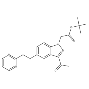 Tert-butyl 2-(3-acetyl-5-(2-(pyrimidin-2-yl)ethyl)-1H-indazol-1-yl)acetate Structure