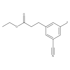 Ethyl 3-cyano-5-fluorophenylpropanoate结构式