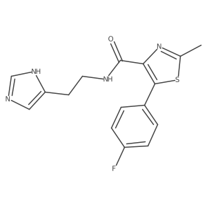5-(4-fluorophenyl)-N-[2-(1H-imidazol-4-yl)ethyl]-2-methyl-1,3-thiazole-4-carboxamide结构式