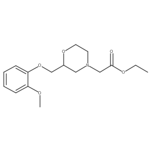 Ethyl 2-(2-((2-methoxyphenoxy)methyl)morpholino)acetate Structure
