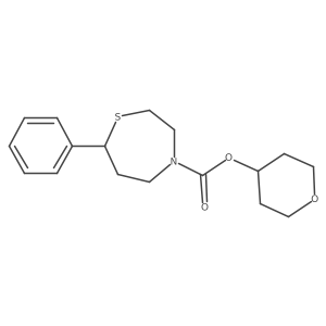 tetrahydro-2H-pyran-4-yl 7-phenyl-1,4-thiazepane-4-carboxylate结构式