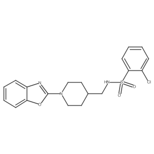 N-((1-(benzo[d]oxazol-2-yl)piperidin-4-yl)methyl)-2-chlorobenzenesulfonamide结构式