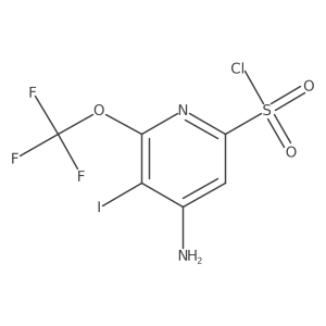 4-Amino-5-iodo-6-(trifluoromethoxy)pyridine-2-sulfonyl chloride结构式