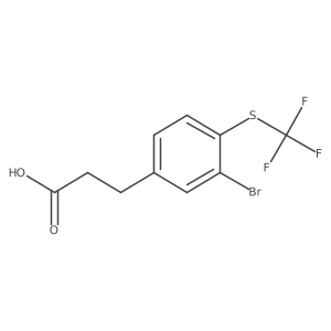 Benzenepropanoic acid, 3-bromo-4-[(trifluoromethyl)thio]-结构式