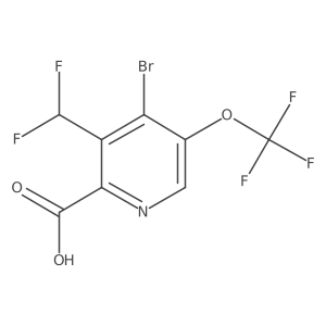 4-Bromo-3-(difluoromethyl)-5-(trifluoromethoxy)pyridine-2-carboxylic acid结构式
