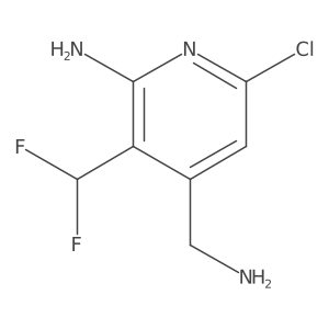 4-(Aminomethyl)-6-chloro-3-(difluoromethyl)pyridin-2-amine结构式