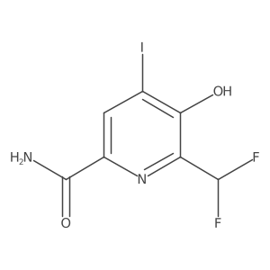 2-(Difluoromethyl)-3-hydroxy-4-iodopyridine-6-carboxamide Structure