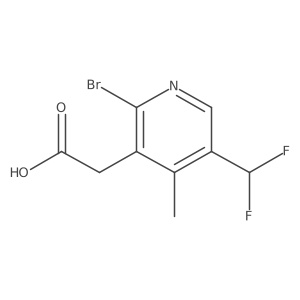 2-(2-Bromo-5-(difluoromethyl)-4-methylpyridin-3-yl)acetic acid Structure