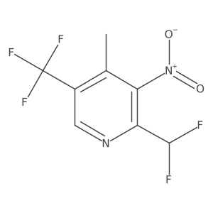 2-(Difluoromethyl)-4-methyl-3-nitro-5-(trifluoromethyl)pyridine Structure
