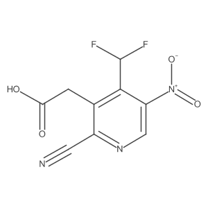 2-(2-Cyano-4-(difluoromethyl)-5-nitropyridin-3-yl)acetic acid Structure