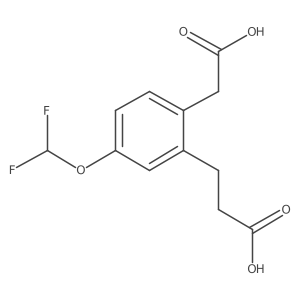2-(2-Carboxyethyl)-4-(difluoromethoxy)phenylacetic acid Structure