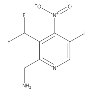 2-(Aminomethyl)-3-(difluoromethyl)-5-iodo-4-nitropyridine Structure