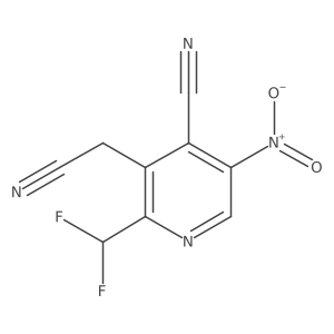4-Cyano-2-(difluoromethyl)-5-nitropyridine-3-acetonitrile Structure
