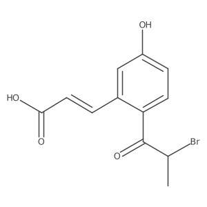 CC(Br)C(=O)c1ccc(O)cc1C=CC(=O)O结构式