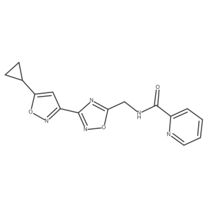N-((3-(5-cyclopropylisoxazol-3-yl)-1,2,4-oxadiazol-5-yl)methyl)picolinamide结构式