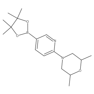 2,6-Dimethyl-4-(5-(4,4,5,5-tetramethyl-1,3,2-dioxaborolan-2-yl)pyridin-2-yl)morpholine Structure