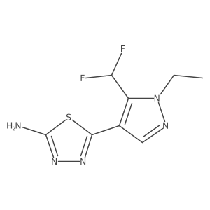 5-[5-(difluoromethyl)-1-ethyl-1H-pyrazol-4-yl]-1,3,4-thiadiazol-2-amine结构式