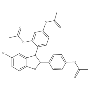 4-(2-(4-Acetoxyphenyl)-5-bromo-2,3-dihydrobenzofuran-3-yl)-1,3-phenylene diacetate Structure