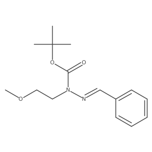 (E)-tert-Butyl 2-benzylidene-1-(2-methoxyethyl)hydrazinecarboxylate结构式