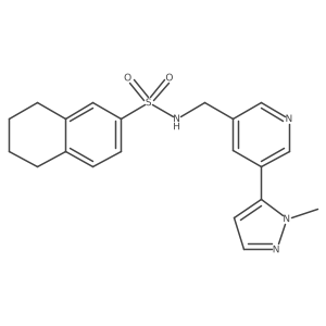 N-((5-(1-methyl-1H-pyrazol-5-yl)pyridin-3-yl)methyl)-5,6,7,8-tetrahydronaphthalene-2-sulfonamide Structure