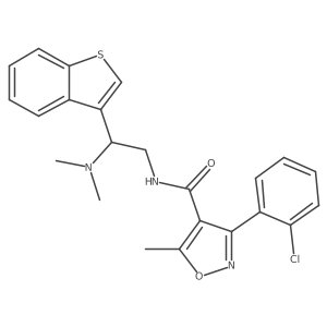 N-(2-(benzo[b]thiophen-3-yl)-2-(dimethylamino)ethyl)-3-(2-chlorophenyl)-5-methylisoxazole-4-carboxamide Structure