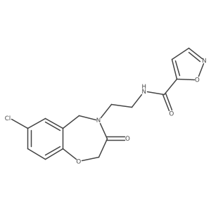 N-(2-(7-chloro-3-oxo-2,3-dihydrobenzo[f][1,4]oxazepin-4(5H)-yl)ethyl)isoxazole-5-carboxamide结构式