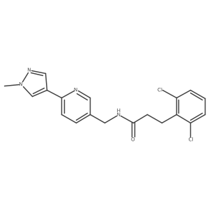 3-(2,6-dichlorophenyl)-N-((6-(1-methyl-1H-pyrazol-4-yl)pyridin-3-yl)methyl)propanamide结构式