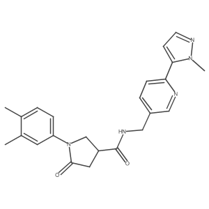1-(3,4-dimethylphenyl)-N-((6-(1-methyl-1H-pyrazol-5-yl)pyridin-3-yl)methyl)-5-oxopyrrolidine-3-carboxamide Structure