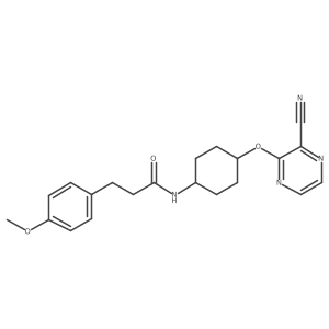 3-(4-methoxyphenyl)-N-[(1r,4r)-4-[(3-cyanopyrazin-2-yl)oxy]cyclohexyl]propanamide Structure
