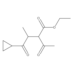 Ethyl 2-acetyl-4-cyclopropyl-3-methyl-4-oxobutanoate结构式