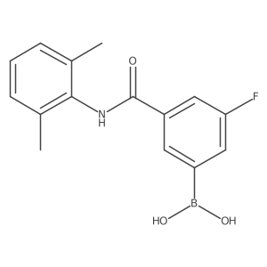 3-(2,6-Dimethylphenylcarbamoyl)-5-fluorophenylboronic acid结构式