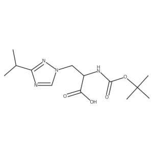 2-{[(tert-butoxy)carbonyl]amino}-3-[3-(propan-2-yl)-1H-1,2,4-triazol-1-yl]propanoic acid结构式
