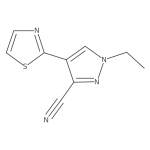 1-ethyl-4-(1,3-thiazol-2-yl)-1H-pyrazole-3-carbonitrile结构式