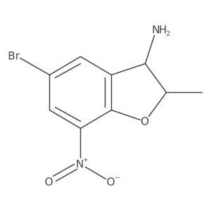 5-Bromo-2-methyl-7-nitro-2,3-dihydro-1-benzofuran-3-amine结构式