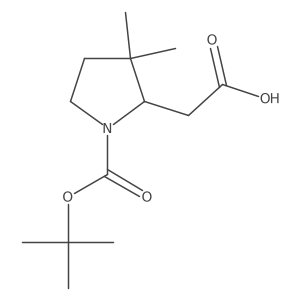 2-{1-[(Tert-butoxy)carbonyl]-3,3-dimethylpyrrolidin-2-yl}acetic acid结构式