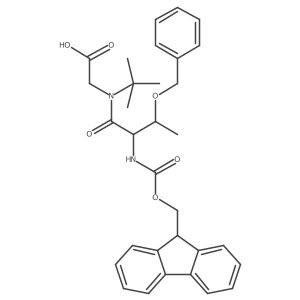 2-[(2R,3S)-3-(benzyloxy)-N-tert-butyl-2-({[(9H-fluoren-9-yl)methoxy]carbonyl}amino)butanamido]acetic acid Structure