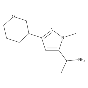 (1S)-1-[1-methyl-3-(oxan-3-yl)-1H-pyrazol-5-yl]ethan-1-amine结构式