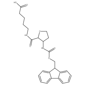 5-{[3-({[(9H-fluoren-9-yl)methoxy]carbonyl}amino)oxolan-2-yl]formamido}pentanoic acid结构式