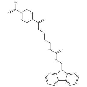 1-{2-[2-({[(9H-fluoren-9-yl)methoxy]carbonyl}amino)ethoxy]acetyl}-1,2,3,6-tetrahydropyridine-4-carboxylic acid Structure