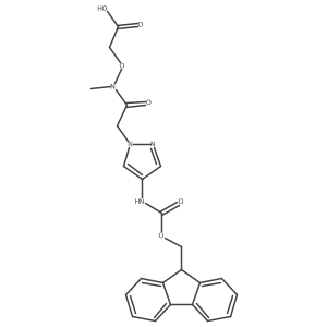 2-({2-[4-({[(9H-fluoren-9-yl)methoxy]carbonyl}amino)-1H-pyrazol-1-yl]-N-methylacetamido}oxy)acetic acid Structure