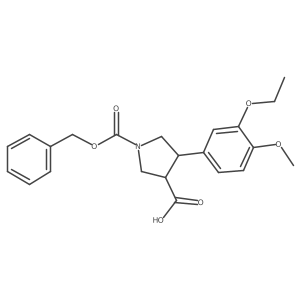 rac-(3R,4S)-1-[(benzyloxy)carbonyl]-4-(3-ethoxy-4-methoxyphenyl)pyrrolidine-3-carboxylic acid Structure