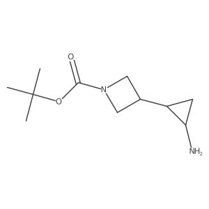 Tert-butyl 3-[(1S,2R)-2-aminocyclopropyl]azetidine-1-carboxylate结构式