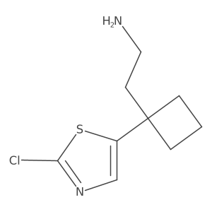 2-[1-(2-Chloro-1,3-thiazol-5-yl)cyclobutyl]ethan-1-amine Structure