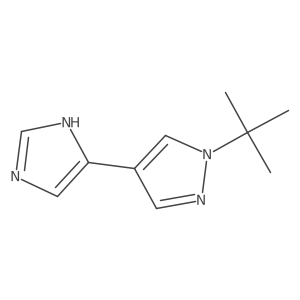 1-tert-butyl-4-(1H-imidazol-4-yl)-1H-pyrazole结构式