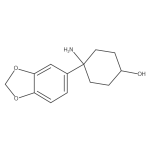 4-Amino-4-(1,3-dioxaindan-5-yl)cyclohexan-1-ol Structure